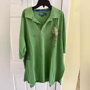 Polo Ralph Lauren- Men’s “Worn In” Native American Motif, Green, Size XLT *Rare*